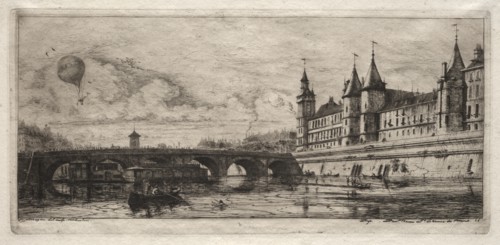 Etchings of Paris: The Exchange Bridge, 1854. Creator: Charles Meryon (French, 1821-1868).