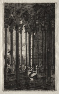 Etchings of Paris: The Gallery of Notre Dame, 1853. Creator: Charles Meryon (French, 1821-1868).