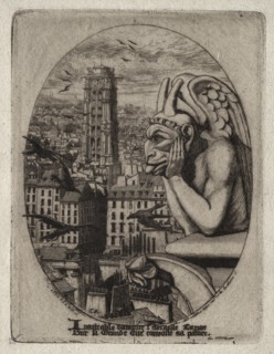 Etchings of Paris: The Gargoyle, 1853. Creator: Charles Meryon (French, 1821-1868).