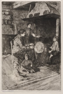 Etchings of Venice: The Lace Makers, 19th century. Creator: Otto H. Bacher (American, 1856-1909).