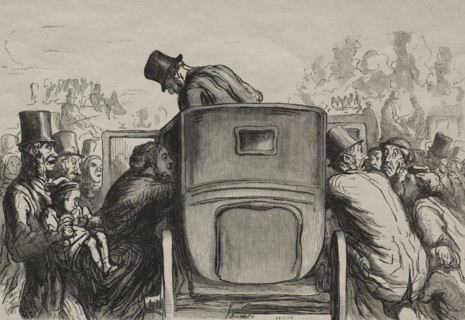 Exposition universelle: Letranger trouve toutes les facilités pour retourner à son hôtel. Creator: Honoré Daumier (French, 1808-1879).