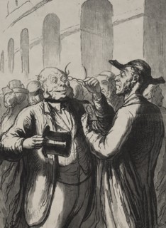 Exposition universelle: Linspection des photographies aux tourniquets.... Creator: Honoré Daumier (French, 1808-1879).
