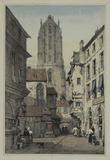 Facisimilies of Sketches made in Flanders and Germany: Dome, Francfort, c. 1833. Creator: Samuel Prout (British, 1783-1852).