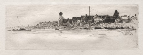 Ferry at Schwabel Weiss, 1879. Creator: Otto H. Bacher (American, 1856-1909).