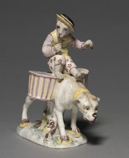 Figure of a Monkey on a Dog, c. 1745. Creator: Mennecy- Villeroy Factory (French).