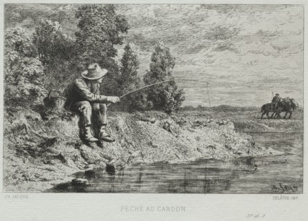 Fishing. Creator: Charles-Émile Jacque (French, 1813-1894).