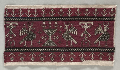 Five Embroidered Fragments, 18th-19th century. Creator: Unknown.