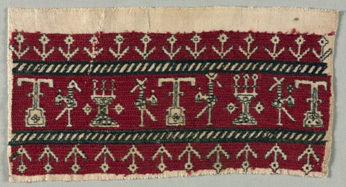 Five Embroidered Fragments, 18th-19th century. Creator: Unknown.