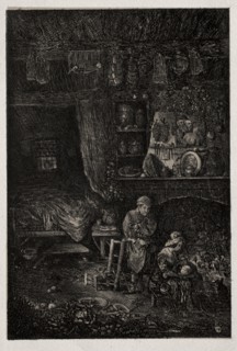 Flemish Interior, 1856. Creator: Rodolphe Bresdin (French, 1822-1885).
