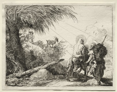 Flight into Egypt: The Holy Family and the Palm Tree. Creator: Giovanni Domenico Tiepolo (Italian, 1727-1804).