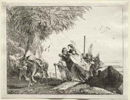 Flight into Egypt: The Holy Family, Disembarking. Creator: Giovanni Domenico Tiepolo (Italian, 1727-1804).