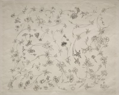 Flower designs for plates and borders (no. 14), 1872. Creator: Félix Bracquemond (French, 1833-1914).