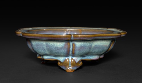 Flower Pot Stand or Bulb Bowl: Jun ware, 14th-15th Century. Creator: Unknown.