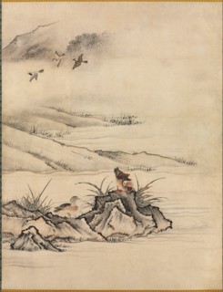 Flowers and Birds in a Spring Landscape, 1500s. Creator: Kano Motonobu (Japanese, c. 1476-1559), attributed to.