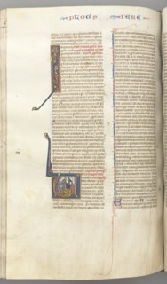Fol. 292v, Jeremiah, historiated initial V, the stoning of Jeremiah, c. 1275-1300. Creator: Unknown.