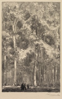 Fontainebleau Forest: Morning, Crossroads of the Route of the Forts de Marlotte..., 1890. Creator: Auguste Louis Lepère (French, 1849-1918); A. Desmoulins, Published in Revue Illustrée, 1887-90.