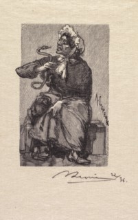 Fontainebleau Forest: Serpent Merchant (La Forêt de Fontainebleau: Marchande de Serpents), 1890. Creator: Auguste Louis Lepère (French, 1849-1918); A. Desmoulins, Published in Revue Illustrée, 1887-90...