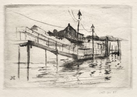 Footbridge, Bridgeport, Connecticut. Creator: John Henry Twachtman (American, 1853-1902).