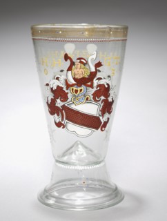 Footed Beaker with Two Coats-of-Arms, 1603. Creator: Unknown.