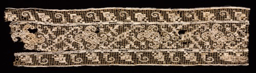 Fragment of a Band with Abstract Pattern, 1500s-1600s. Creator: Unknown.