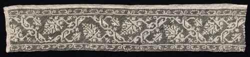 Fragment of a Band with Vines and Leaves, 1600s. Creator: Unknown.