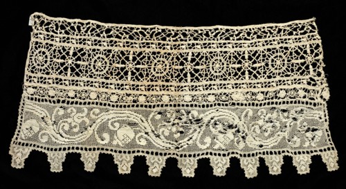 Fragment of a Border with Floral Vine and Geometric Patterns, 16th century. Creator: Unknown.