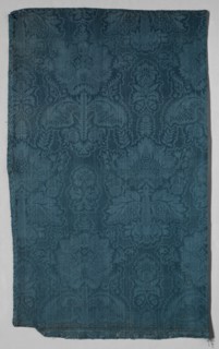Fragment of Figured Silk for Upholstery, 1700-1750. Creator: Unknown.