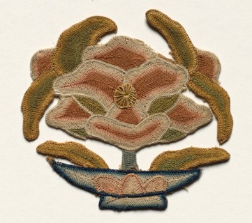 Fragment of Lotus Flower surrounded by Leaves, 1300s. Creator: Unknown.