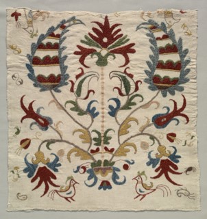 Fragment of Pillow Cover or Panel of Bedspread, 1800s. Creator: Unknown.