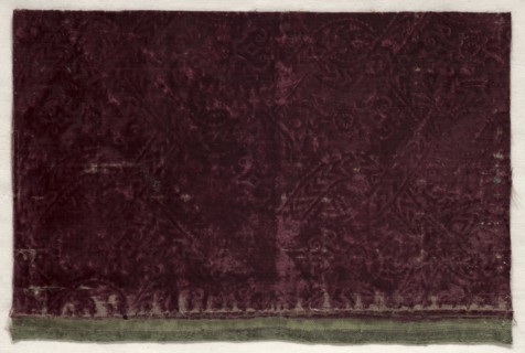 Fragment of Stamped Velvet, first half of 17th century. Creator: Unknown.
