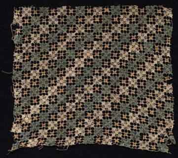 Fragment with Repeated Square Pattern, 1500s-1600s. Creator: Unknown.