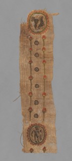 Fragment with Two Roundels and a Band, 600s - 700s. Creator: Unknown.