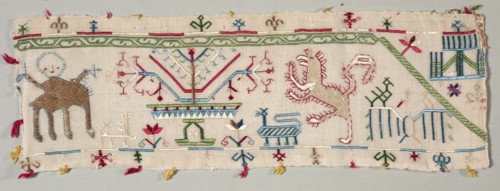 Fragments from an Embroidered Border, 1500s. Creator: Unknown.