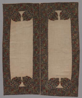 Front and Back of a Bolster Case, 1700s. Creator: Unknown.