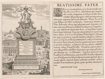 Frontispiece from "Prospectus Locurum Urbis Romae Insign[ium]", 1666. Creator: Lievin Cruyl (Flemish, c. 1640-c. 1720).