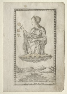 Geometry (from the Tarocchi, series C: Liberal Arts, #24), before 1467. Creator: Master of the E-Series Tarocchi (Italian, 15th century).