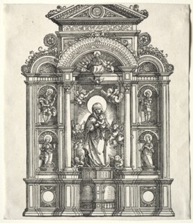 Great Altar with the Virgin, in a border with SS. Christopher, George, Barbara, Catherine, 1520. Creator: Albrecht Altdorfer (German, c. 1480-1538).