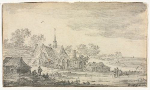 Group of Buildings on a Seashore, 1653. Creator: Jan van Goyen (Dutch, 1596-1656).