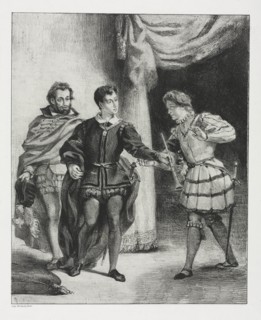 Hamlet: Hamlet and Guildenstern, 1834. Creator: Eugène Delacroix (French, 1798-1863).