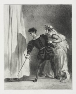 Hamlet: The Murder of Polonius, 1834. Creator: Eugène Delacroix (French, 1798-1863).