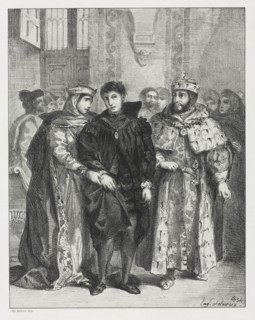 Hamlet: The Queen Endeavors to Console Hamlet, 1834. Creator: Eugène Delacroix (French, 1798-1863).