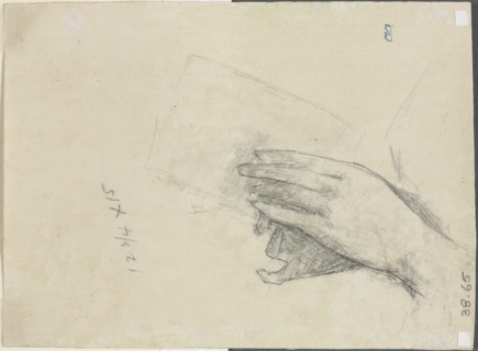 Hands Holding a Book (verso), 1889. Creator: Childe Hassam (American, 1859-1935).