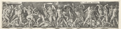 Hannibal Fighting Scipio, 1538. Creator: Heinrich Aldegrever (German, 1502-1555/61).