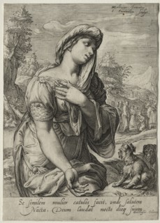 Heroines of the New Testament: The Canaanite. Creator: Jan Saenredam (Dutch, 1565-1607).