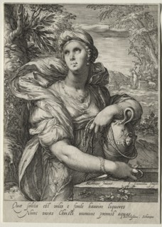 Heroines of the New Testament: The Woman of Samaria. Creator: Jan Saenredam (Dutch, 1565-1607).