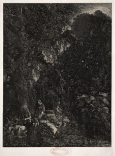 Holy Family with Deer, 1871. Creator: Rodolphe Bresdin (French, 1822-1885).