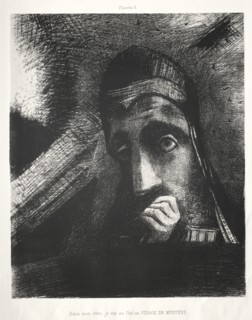 Homage to Goya: In My Dream I Saw in the Sky a Face of Mystery, 1885. Creator: Odilon Redon (French, 1840-1916); Lemercier & Cie..