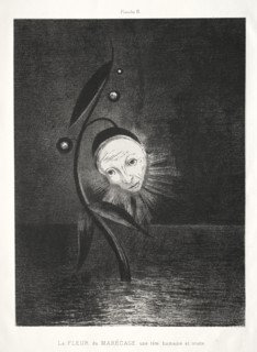 Homage to Goya: The Marsh Flower, a Sad Human Head, 1885. Creator: Odilon Redon (French, 1840-1916); Lemercier & Cie..