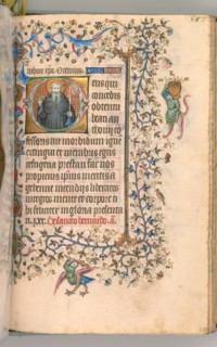Hours of Charles the Noble, King of Navarre (1361-1425), fol. 288r, St. Anthony, c. 1405. Creator: Master of the Brussels Initials and Associates (French).