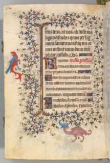 Hours of Charles the Noble, King of Navarre (1361-1425), fol. 321v, Bust of Death, c. 1405. Creator: Master of the Brussels Initials and Associates (French).